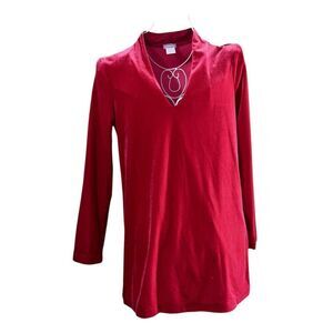 Chico's Vibrant Red V-Neck Blouse